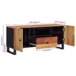 Meuble TV 105x33,5x46 cm bois d'acacia solide et d'ingénierie – Image 7