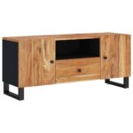 Meuble TV 105x33,5x46 cm bois d'acacia solide et d'ingénierie – Image 8