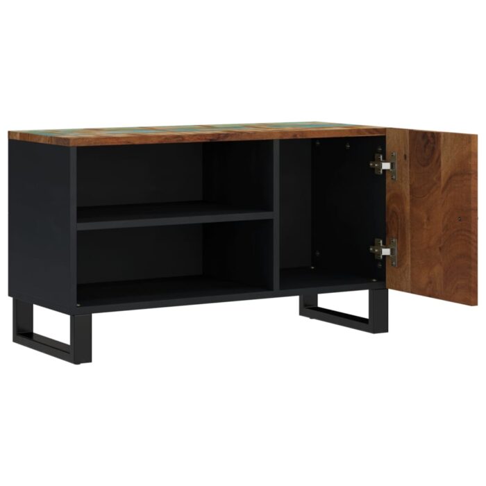 Meuble TV 80x33x46 cm bois de récupération et d'ingénierie – Image 2