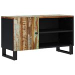 Meuble TV 80x33x46 cm bois de récupération et d'ingénierie – Image 8
