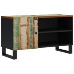 Meuble TV 80x33x46 cm bois de récupération et d'ingénierie – Image 9