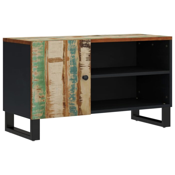Meuble TV 80x33x46 cm bois de récupération et d'ingénierie – Image 9
