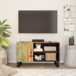 Meuble TV 80x33x46 cm bois de récupération et d'ingénierie