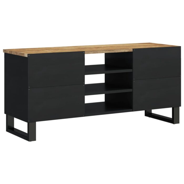 Meuble TV 100x33x46 cm bois de manguier et d'ingénierie – Image 2