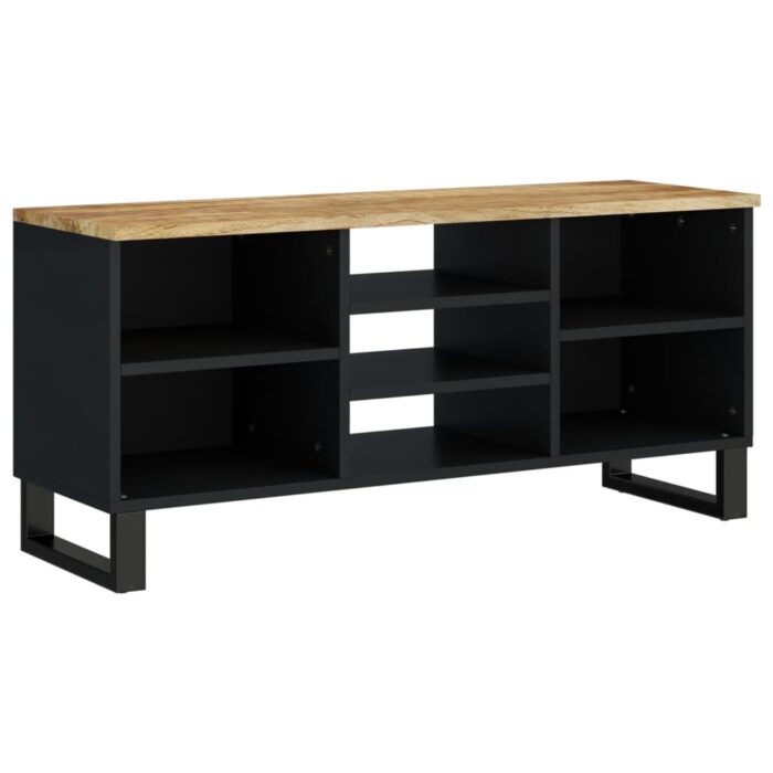Meuble TV 100x33x46 cm bois de manguier et d'ingénierie – Image 7