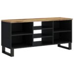 Meuble TV 100x33x46 cm bois de manguier et d'ingénierie – Image 9