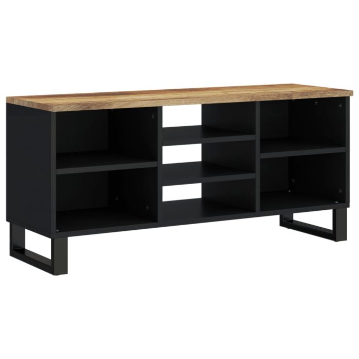 Meuble TV 100x33x46 cm bois de manguier et d'ingénierie – Image 9