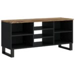 Meuble TV 100x33x46 cm bois de manguier et d'ingénierie – Image 10