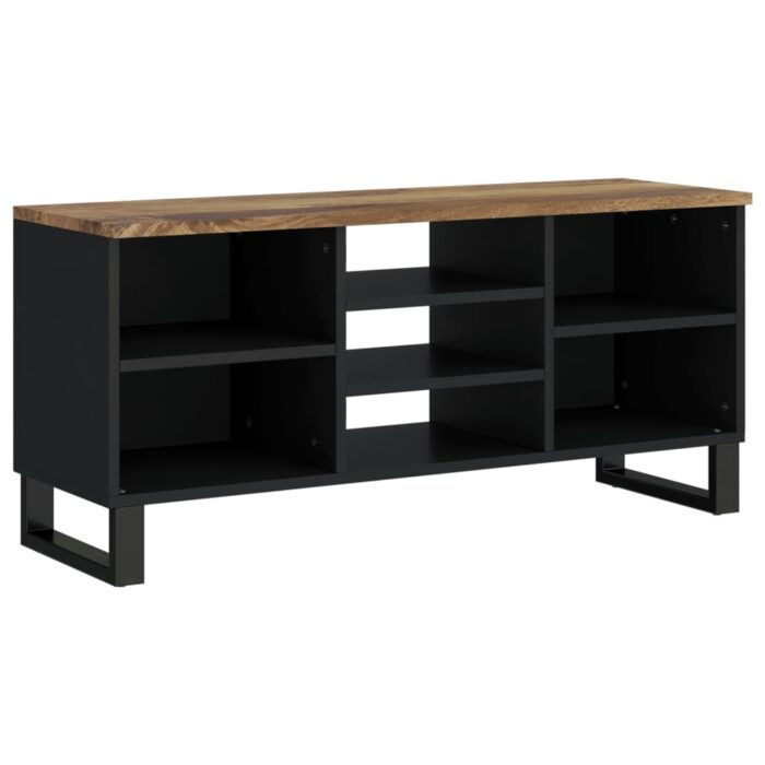 Meuble TV 100x33x46 cm bois de manguier et d'ingénierie – Image 10