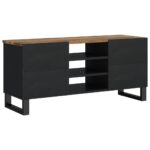Meuble TV 100x33x46 cm bois de manguier et d'ingénierie – Image 2