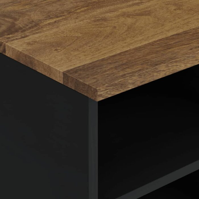 Meuble TV 100x33x46 cm bois de manguier et d'ingénierie – Image 3