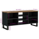 Meuble TV 100x33x46 cm bois de manguier et d'ingénierie – Image 6