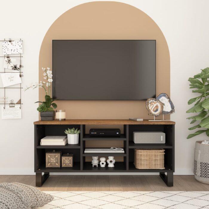 VXL8720845724726_m_en_hd_1.jpg Meuble TV 100x33x46 cm bois de manguier et d'ingénierie – Image 1