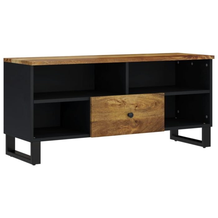 Meuble TV 100x33x46 cm bois de manguier et d'ingénierie – Image 10