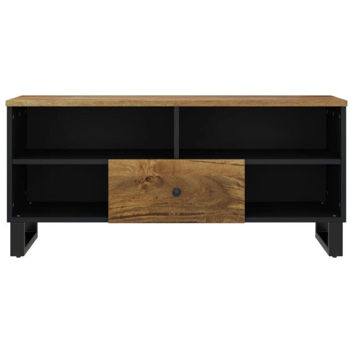 Meuble TV 100x33x46 cm bois de manguier et d'ingénierie – Image 2