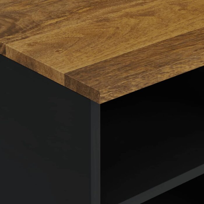 Meuble TV 100x33x46 cm bois de manguier et d'ingénierie – Image 4