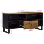 Meuble TV 100x33x46 cm bois de manguier et d'ingénierie – Image 6
