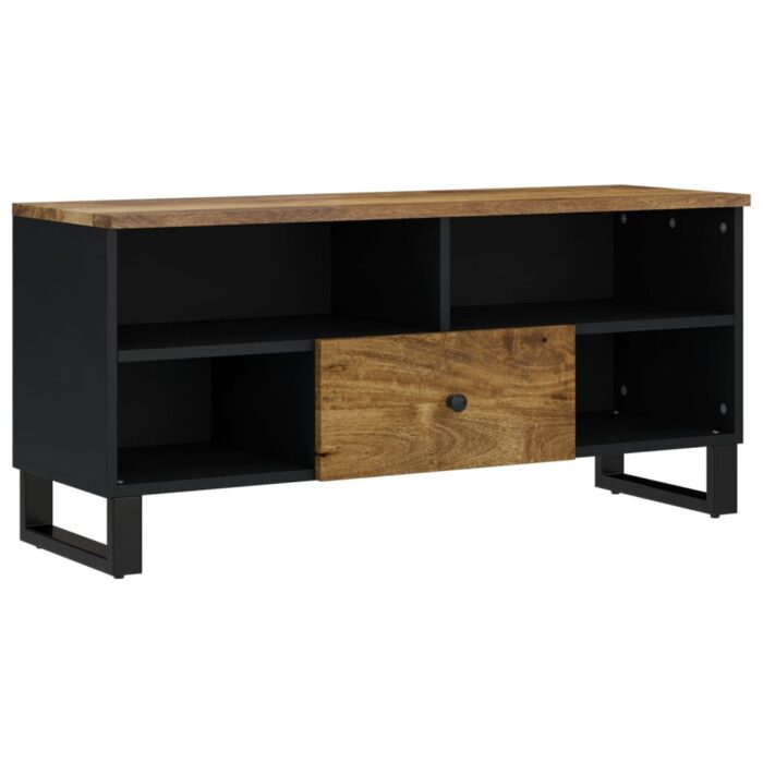 Meuble TV 100x33x46 cm bois de manguier et d'ingénierie – Image 7
