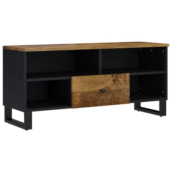Meuble TV 100x33x46 cm bois de manguier et d'ingénierie – Image 8