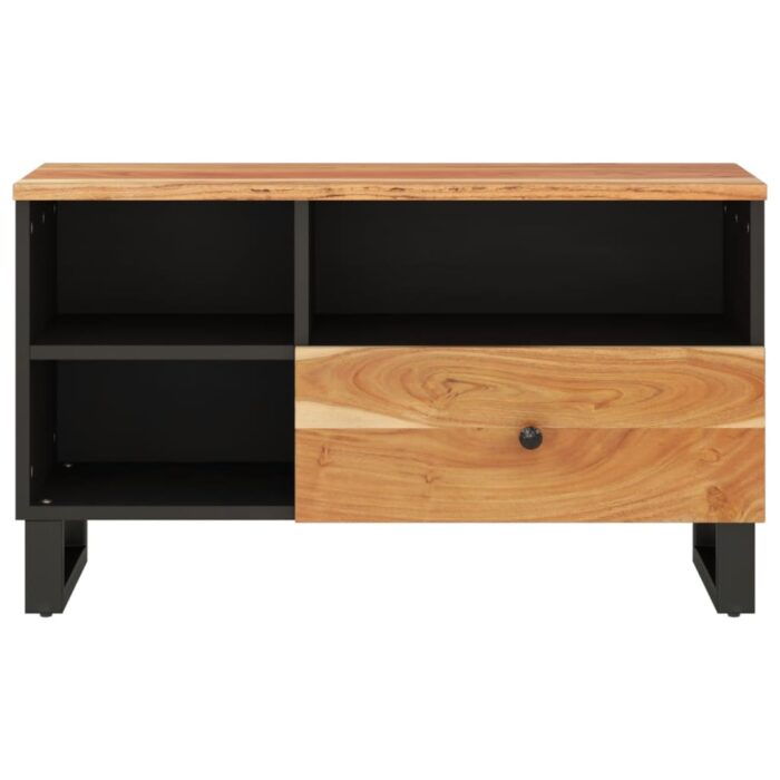 Meuble TV 80x33x46 cm bois d'acacia solide et bois d'ingénierie – Image 3