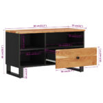 Meuble TV 80x33x46 cm bois d'acacia solide et bois d'ingénierie – Image 9