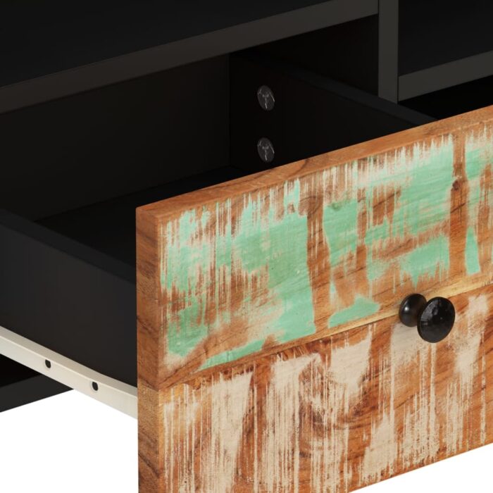 Meuble TV 100x33x46 cm bois de récupération et d'ingénierie – Image 6