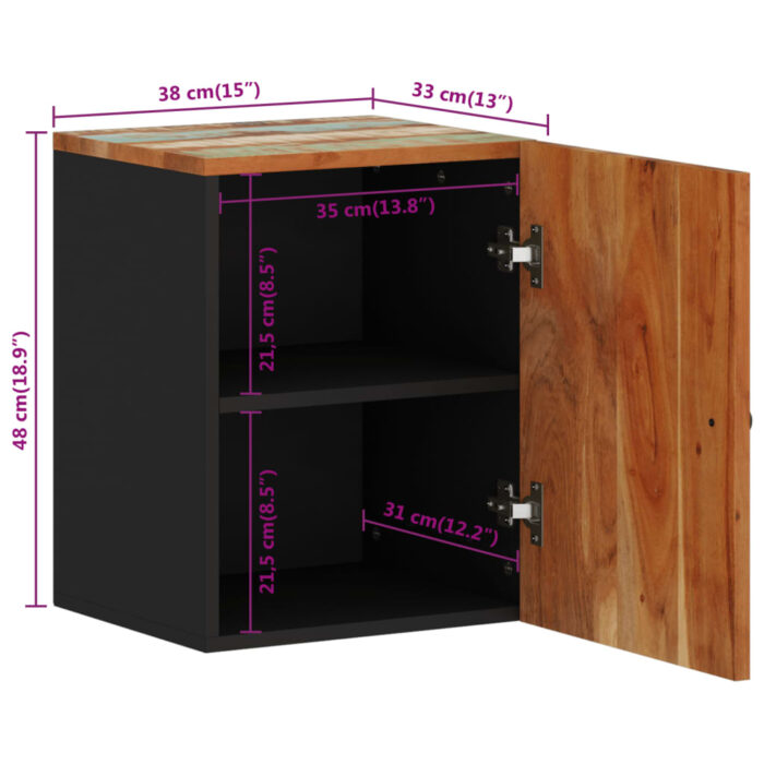 Armoire de salle de bain murale 38x33x48cm bois de récupération – Image 9
