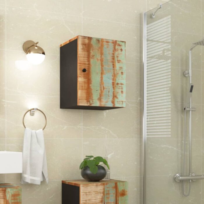 Armoire de salle de bain murale 38x33x48cm bois de récupération – Image 1