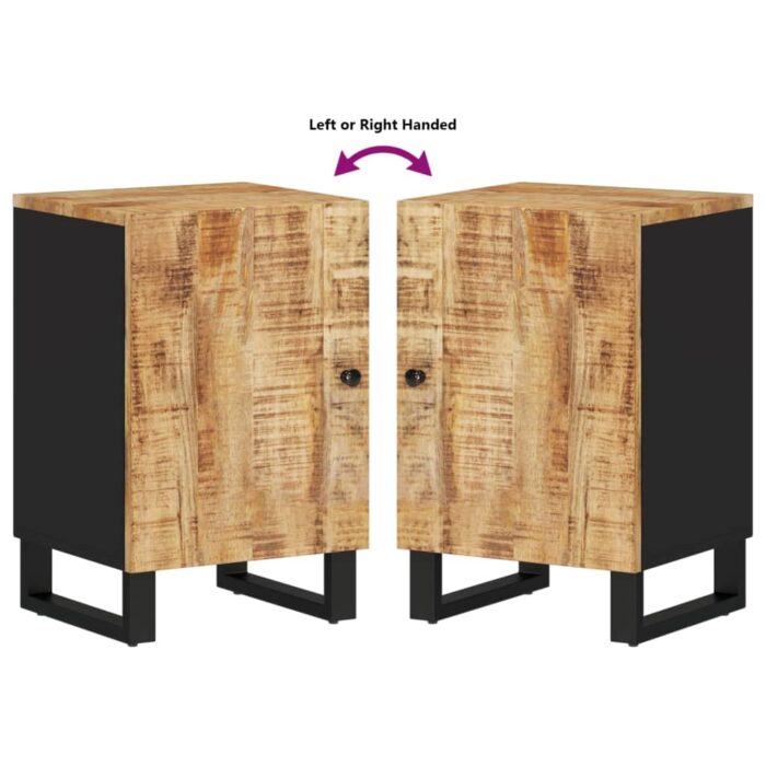 Armoire de salle de bain 38x33x58 cm bois massif de manguier – Image 5