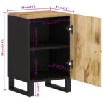 Armoire de salle de bain 38x33x58 cm bois massif de manguier – Image 9