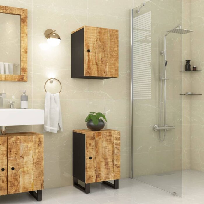 Armoire de salle de bain 38x33x58 cm bois massif de manguier – Image 1