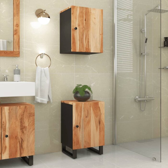 Armoire de salle de bain 38x33x58 cm bois massif d'acacia – Image 1