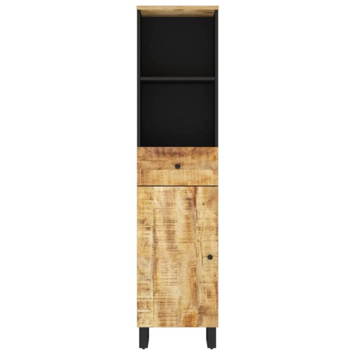 Armoire de salle de bain 38x33x160 cm bois massif de manguier – Image 2