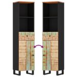 Armoire de salle de bain 38x33x160 cm bois massif récupération – Image 5