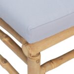 Salon de jardin 3 pcs avec coussins gris clair bambou – Image 4