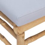 Canapé d'angle de jardin avec coussins gris clair bambou – Image 4