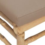 Salon de jardin 2 pcs avec coussins taupe bambou – Image 6