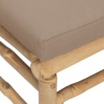 Canapé d'angle de jardin avec coussins taupe bambou – Image 4