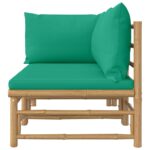 Salon de jardin 2 pcs avec coussins vert bambou – Image 2