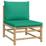 Salon de jardin 2 pcs avec coussins vert bambou – Image 5