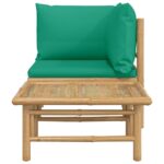 Salon de jardin 2 pcs avec coussins vert bambou – Image 2