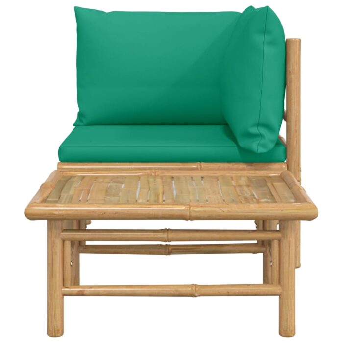 Salon de jardin 2 pcs avec coussins vert bambou – Image 2