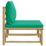 Canapé central de jardin avec coussins vert bambou – Image 2