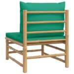 Canapé central de jardin avec coussins vert bambou – Image 3