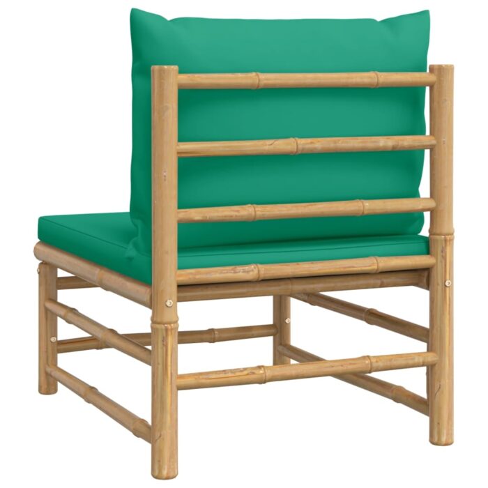 Canapé central de jardin avec coussins vert bambou – Image 3