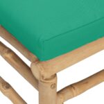 Repose-pieds de jardin avec coussin vert bambou – Image 3
