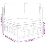 Salon de jardin 2 pcs avec coussins blanc crème bambou – Image 8