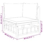 Canapé d'angle de jardin avec coussins blanc crème bambou – Image 5