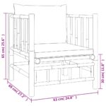 Canapé de jardin avec coussins blanc crème bambou – Image 5