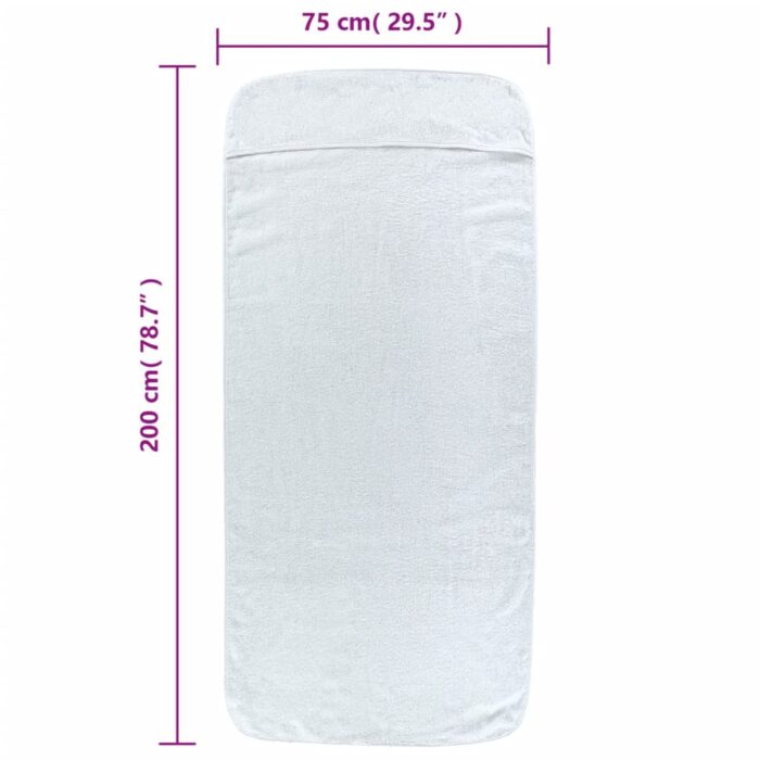 Serviettes de plage 2 pcs blanc 75x200 cm tissu 400 GSM – Image 6